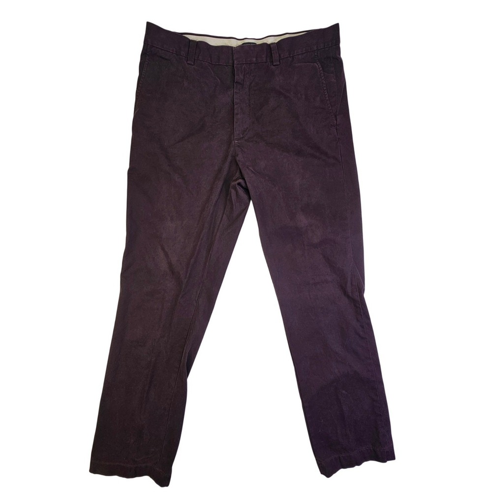 Banana Republic Chino Pants Mens 34x34 Slim Fit Burgundy Plum Cotton 969731